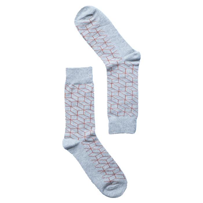 Gray Geo Socks